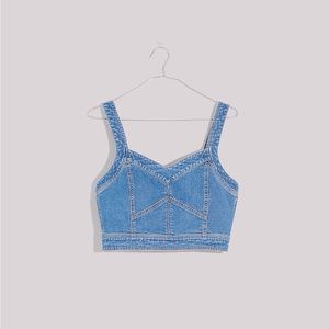 Cotton-Hemp Denim Supercrop Tank Top in Gabler Wash Item NJ645 (like new)